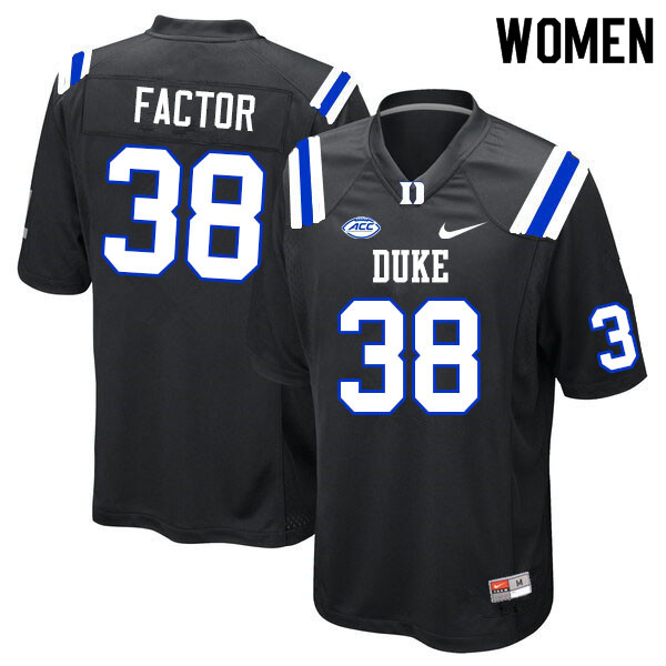 Women #38 Memorable Factor Duke Blue Devils College Football Jerseys Sale-Black